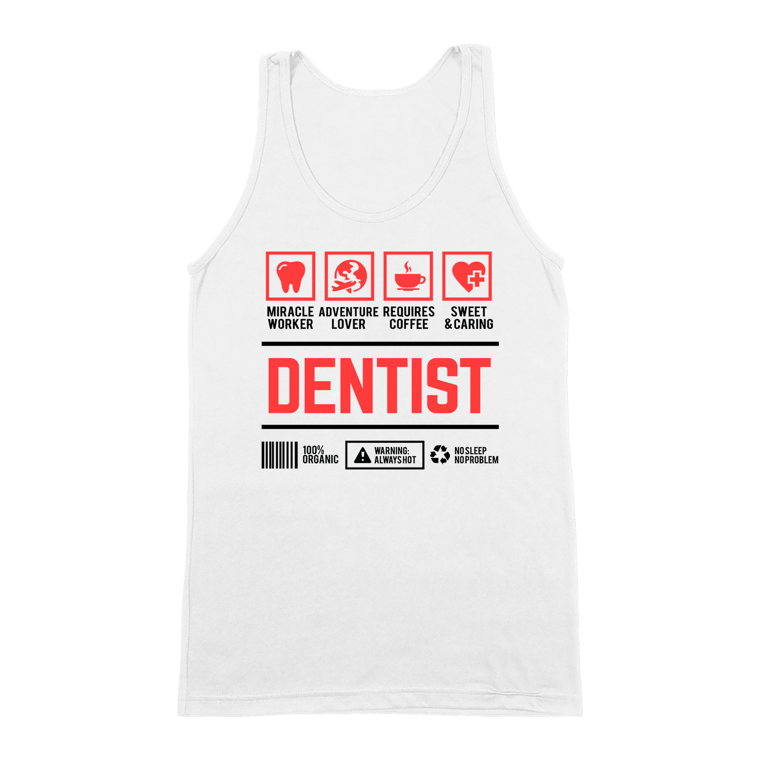 fogorvos fogászat dentist Fehér Férfi Trikó