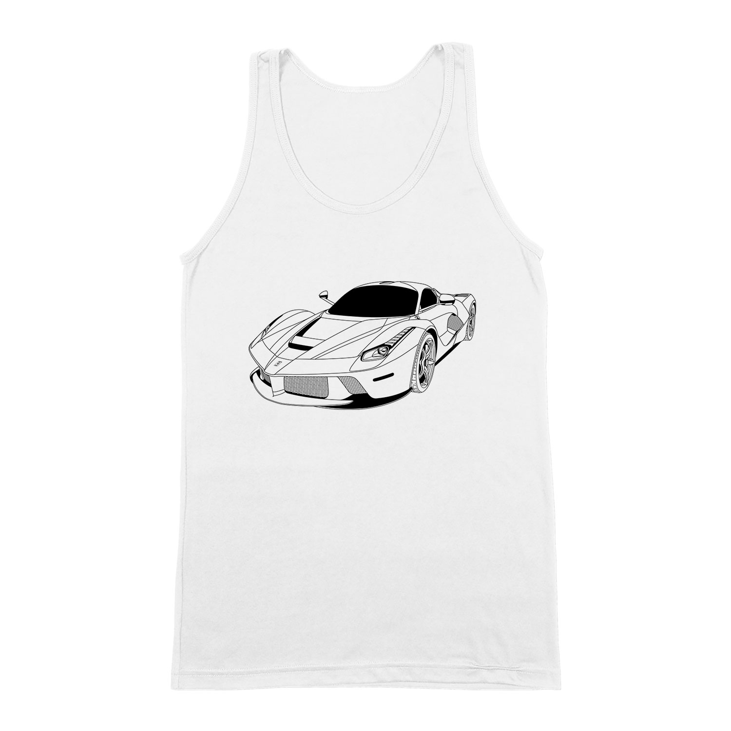 ferrari outline Fehér Férfi Trikó