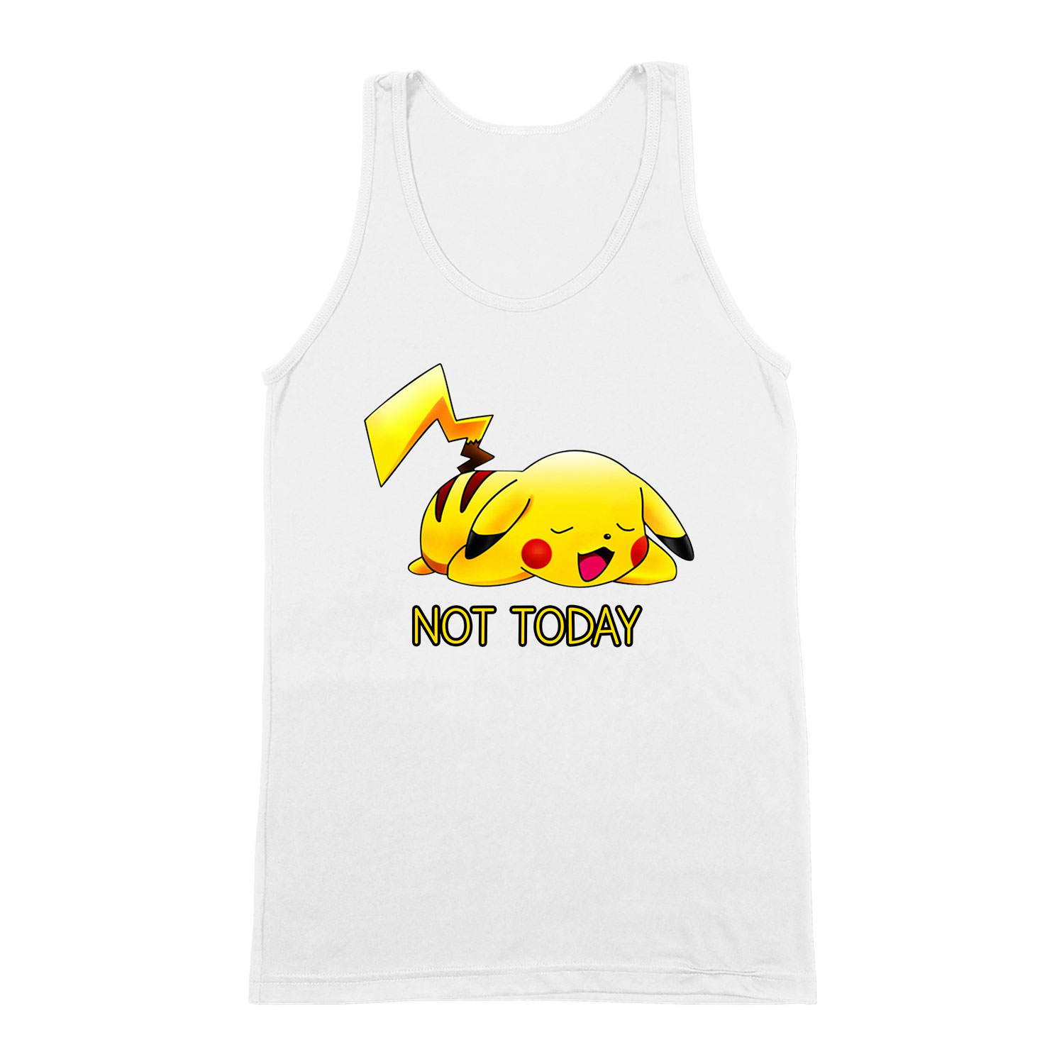 not today pikachu pokemon Fehér Férfi Trikó