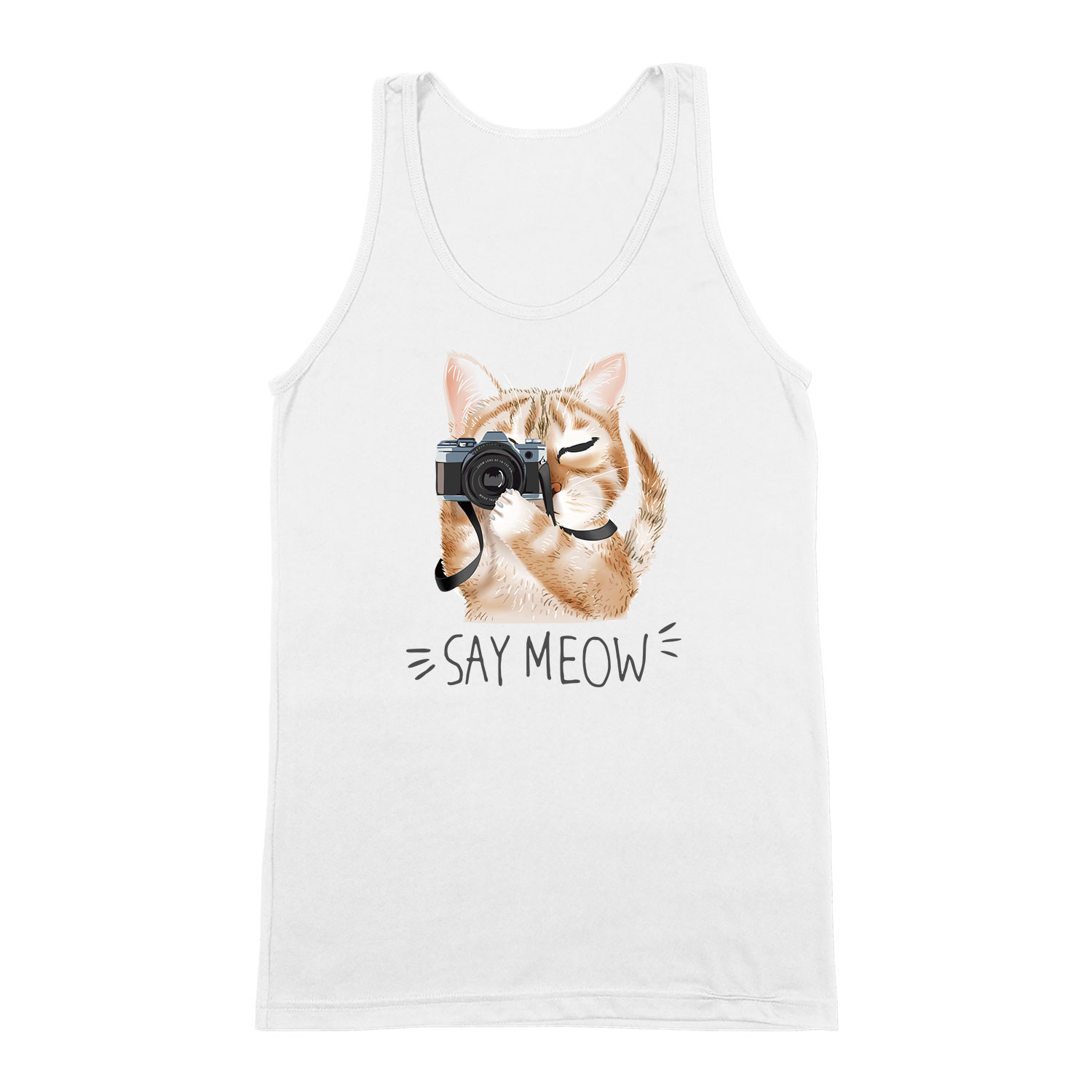 say meow macska macskás cica cicás Fehér Férfi Trikó