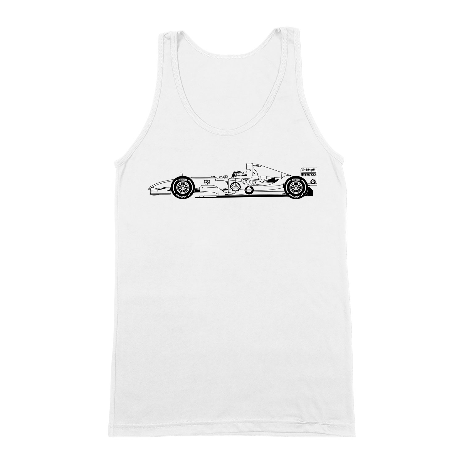 forma 1 f1 formula 1 Fehér Férfi Trikó