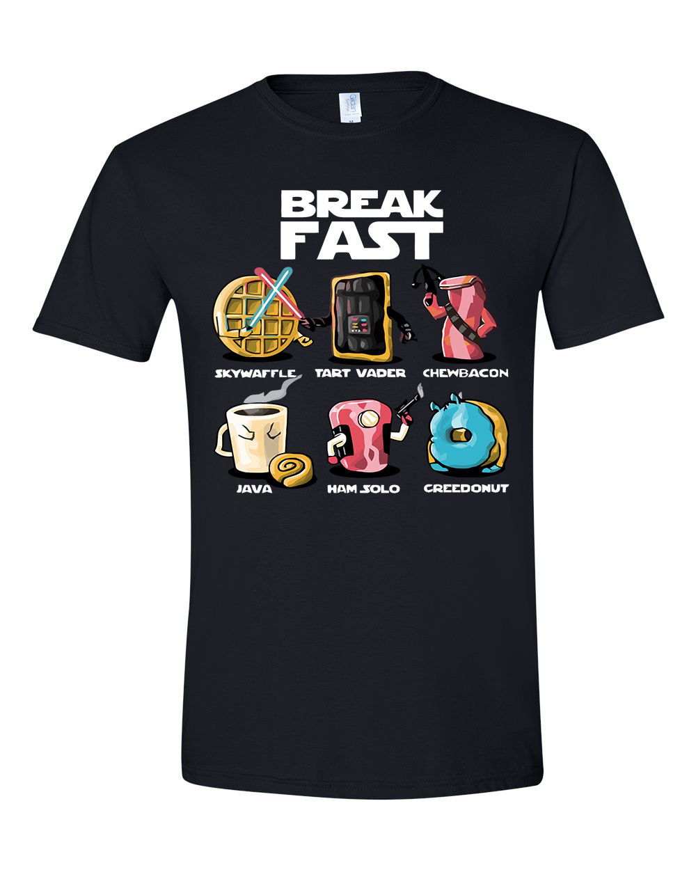 star wars break fast reggeli humor fánk kávé palacsinta Fekete Férfi Póló
