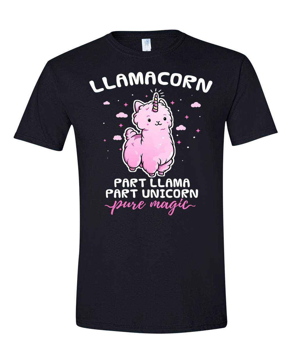 láma unikornis Fekete Férfi Póló