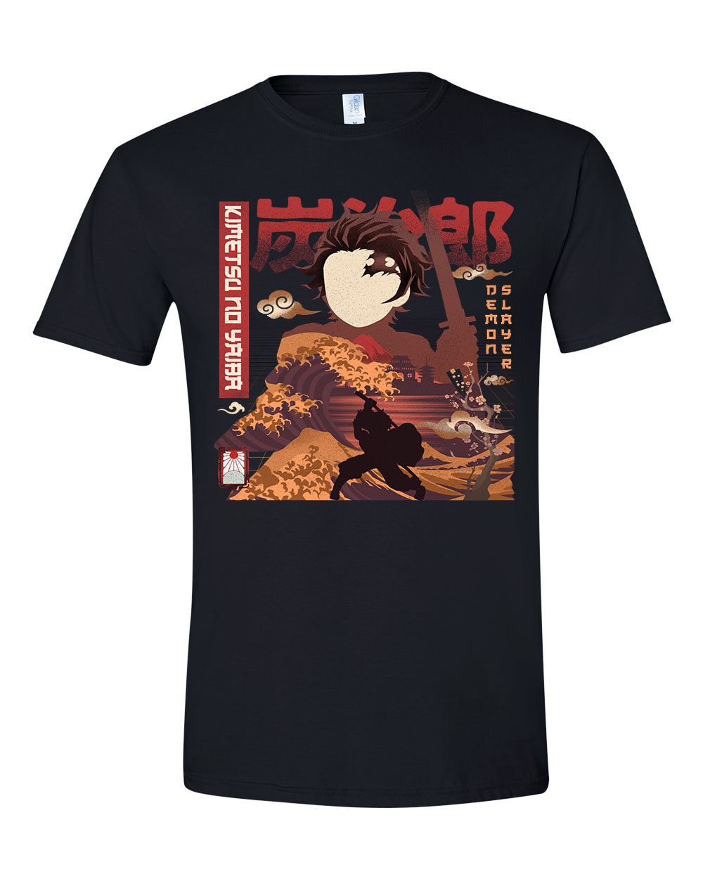 tanjiro demon slayer Fekete Férfi Póló