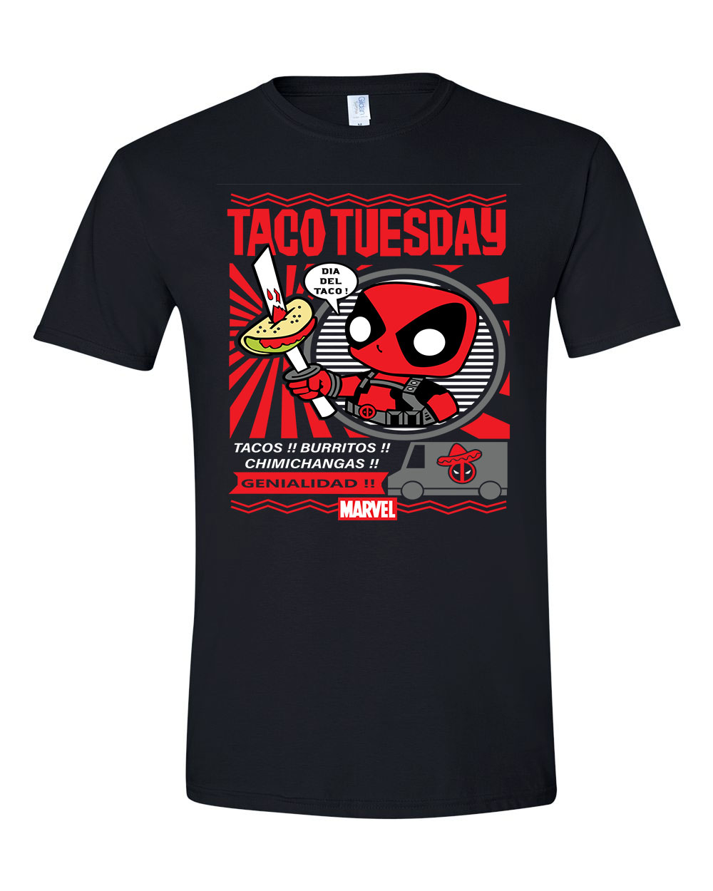 taco tuesday deadpool Fekete Férfi Póló