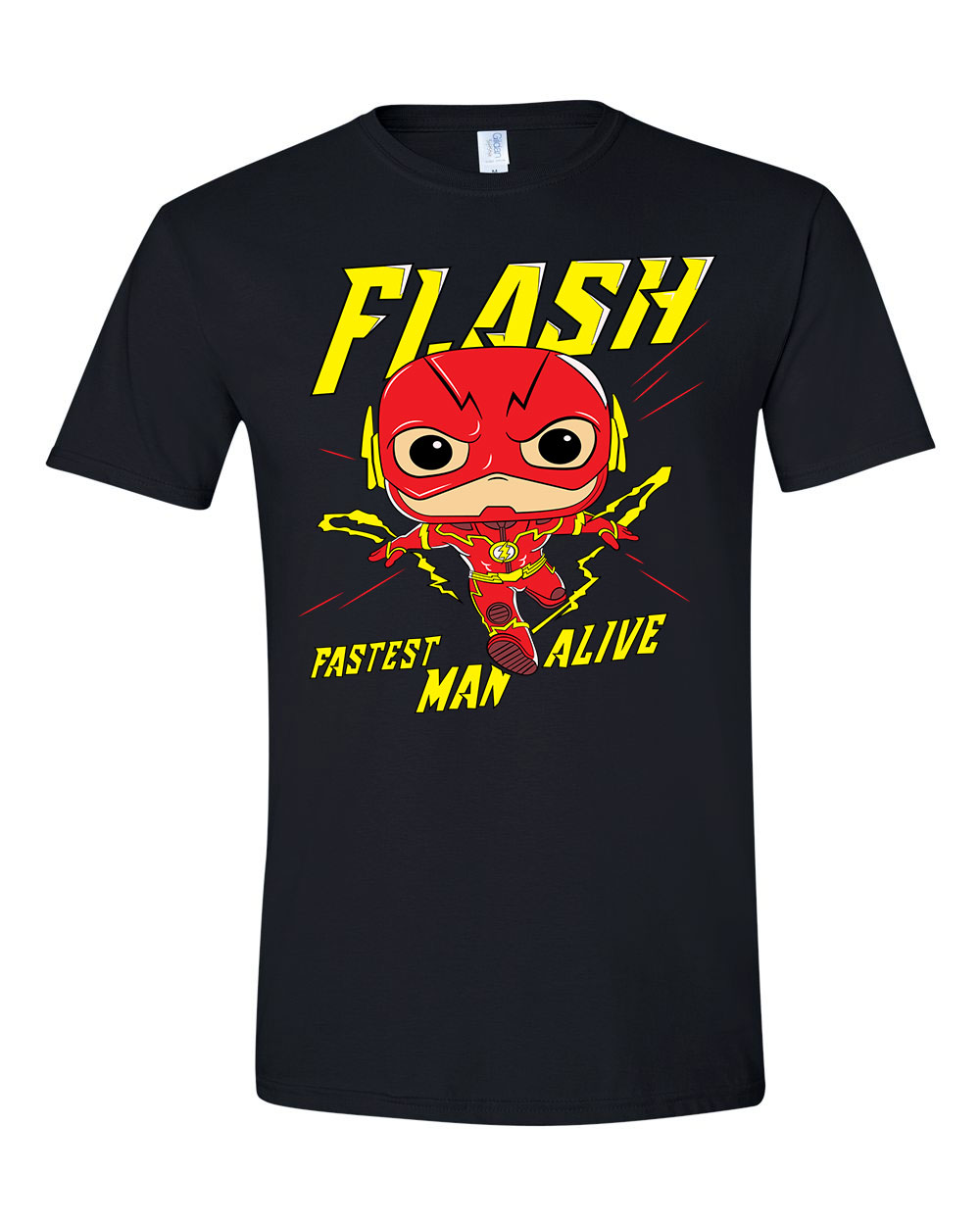 chibi flash Fekete Férfi Póló