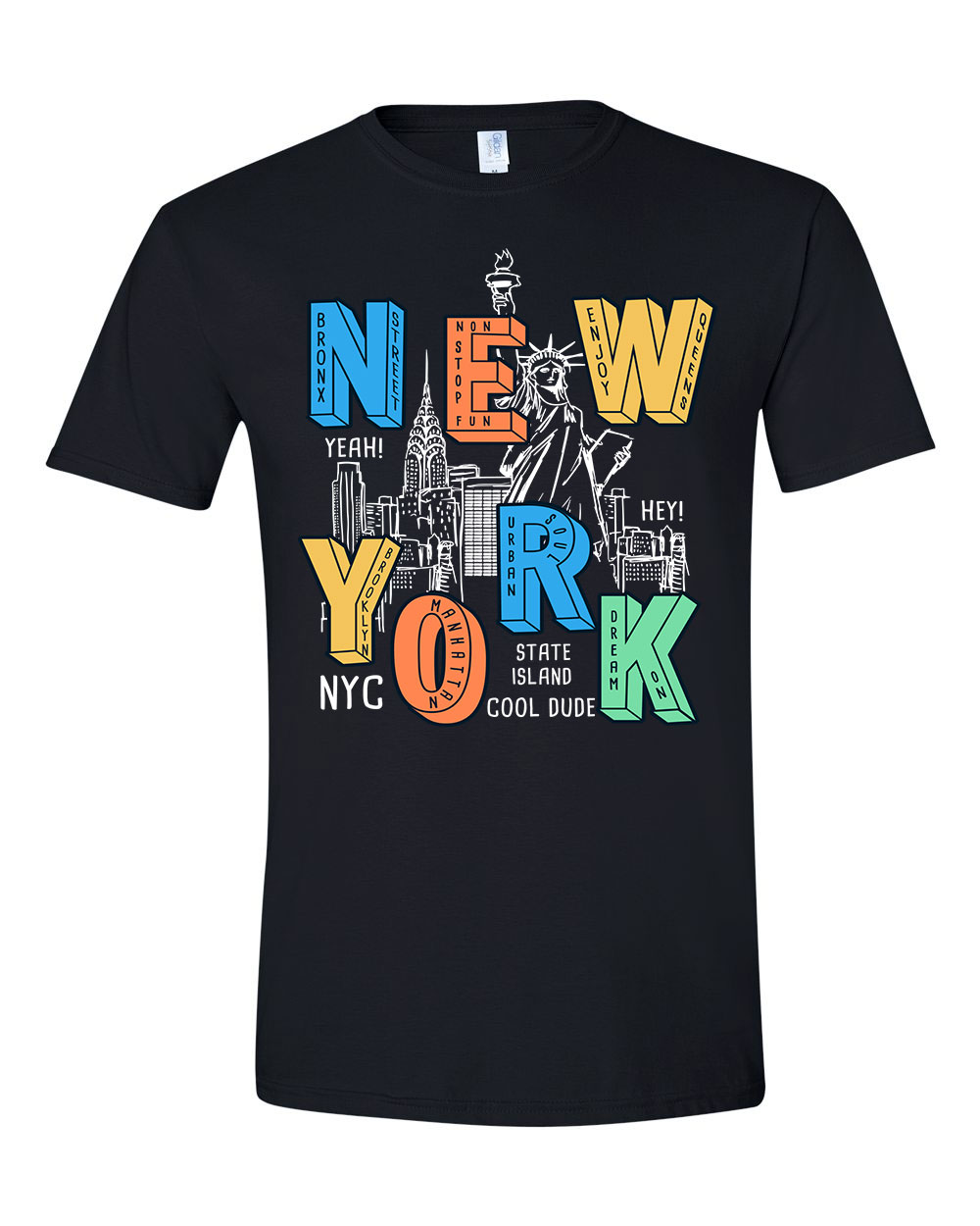 new york usa nyc Fekete Férfi Póló
