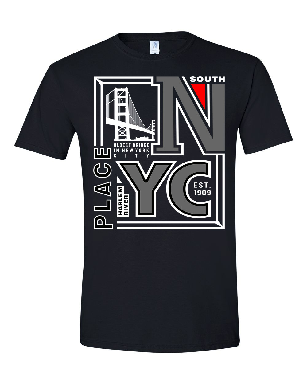 New York Fekete Férfi Póló