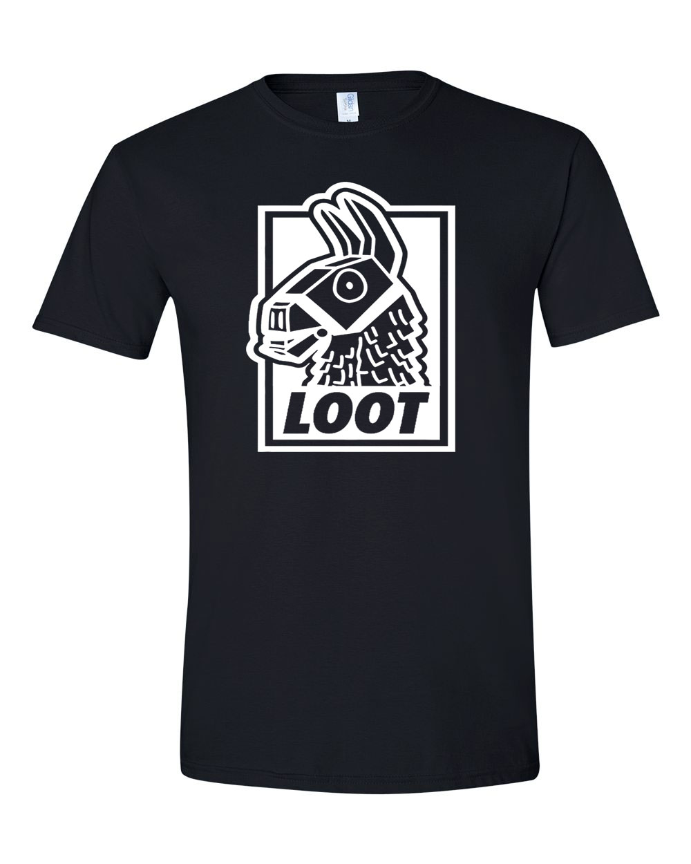 Fortnite loot láma Fekete Férfi Póló