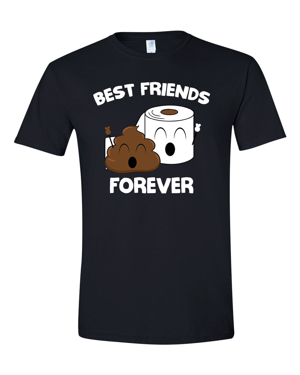 bff best friends kaki kaka wc papír Fekete Férfi Póló