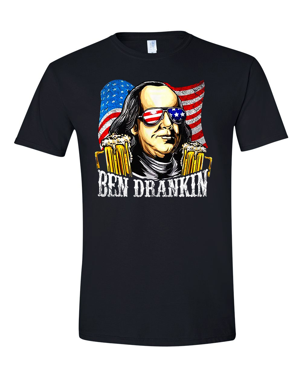 sör alkohol benjamin franklin humor Fekete Férfi Póló