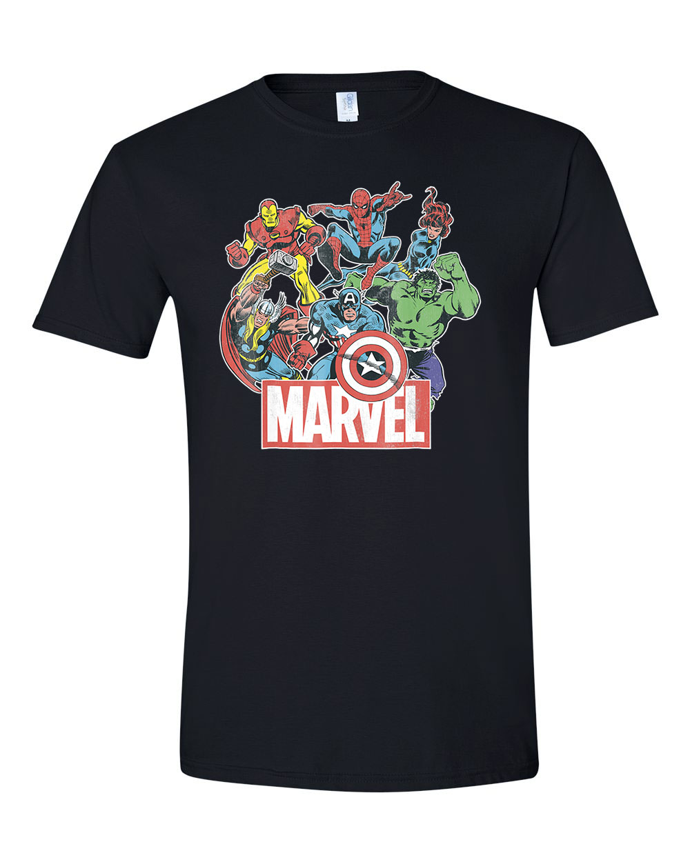 marvel avengers bosszúállók vasember thor pókember Fekete Férfi Póló
