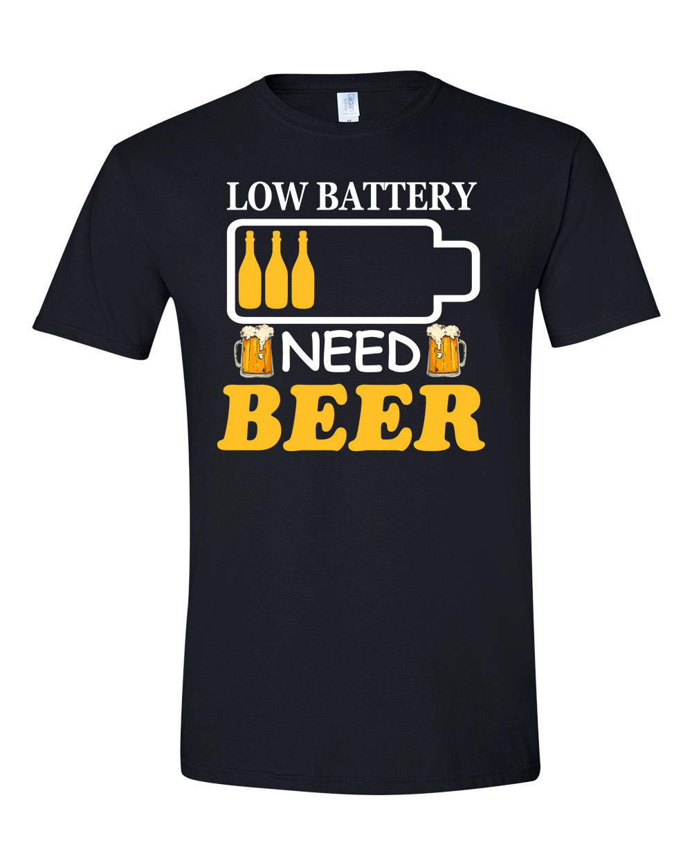 sör battery humor Fekete Férfi Póló