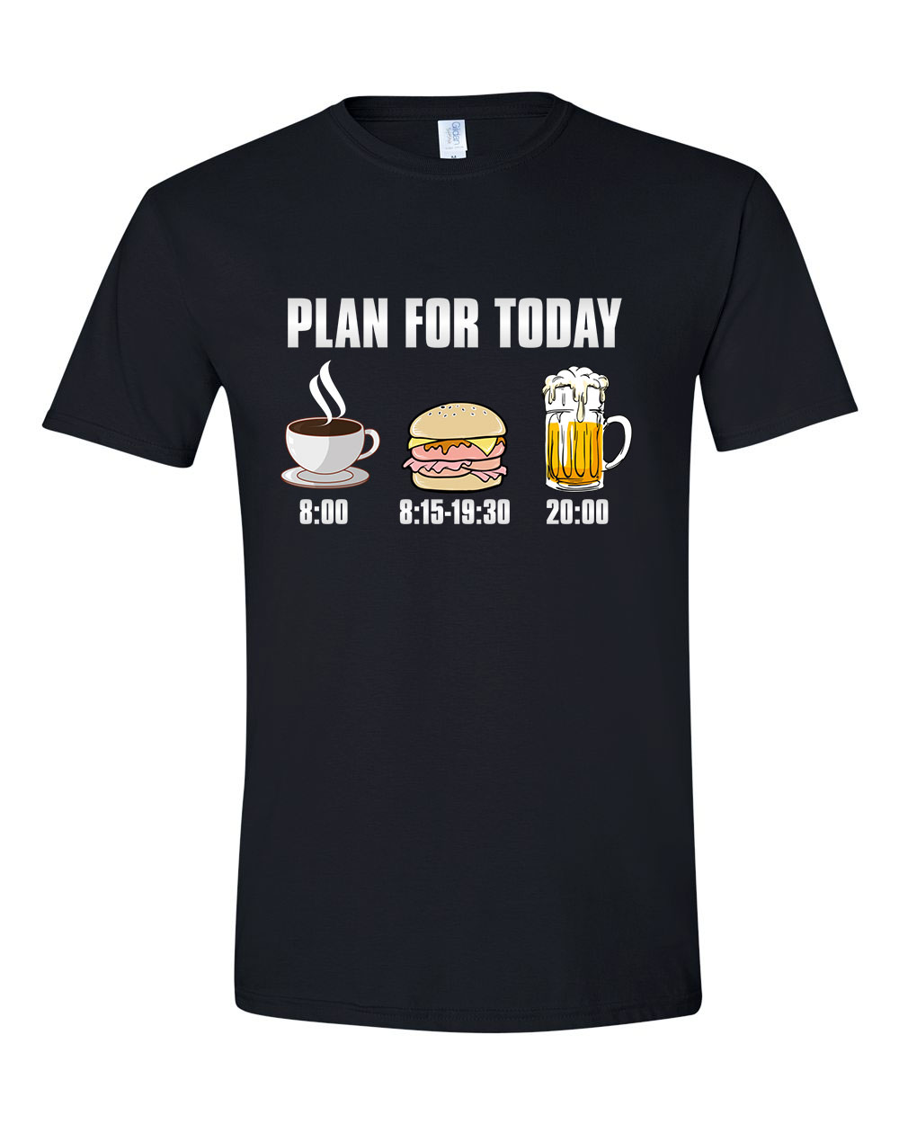 kávé sör hamburger plan Fekete Férfi Póló