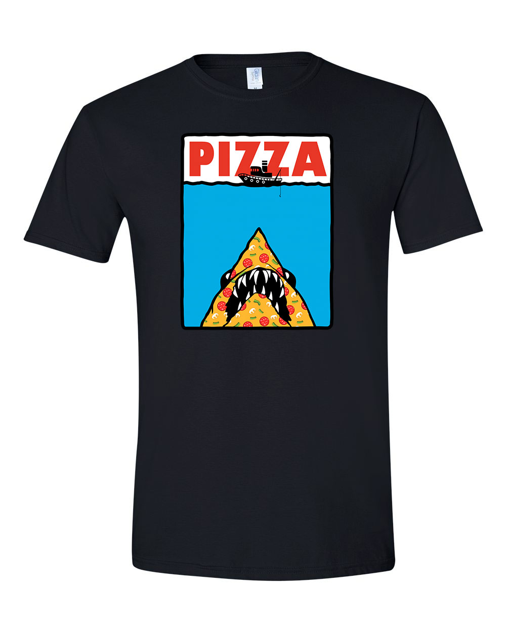 pizza pizza shark cápa Fekete Férfi Póló