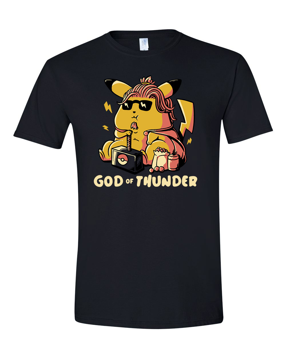 Thor pikachu humor Fekete Férfi Póló