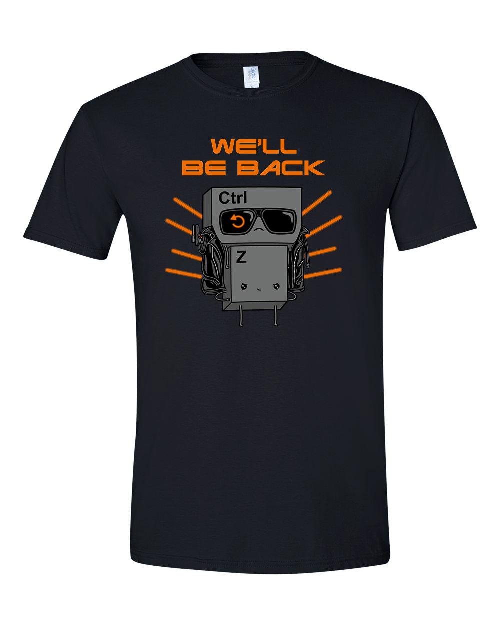 we will be back terminator ctrl z Fekete Férfi Póló