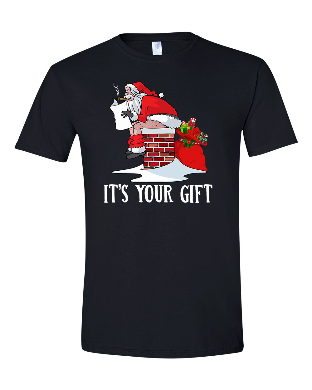 gonosz mikulás santa claus humor karácsony Fekete Férfi Póló