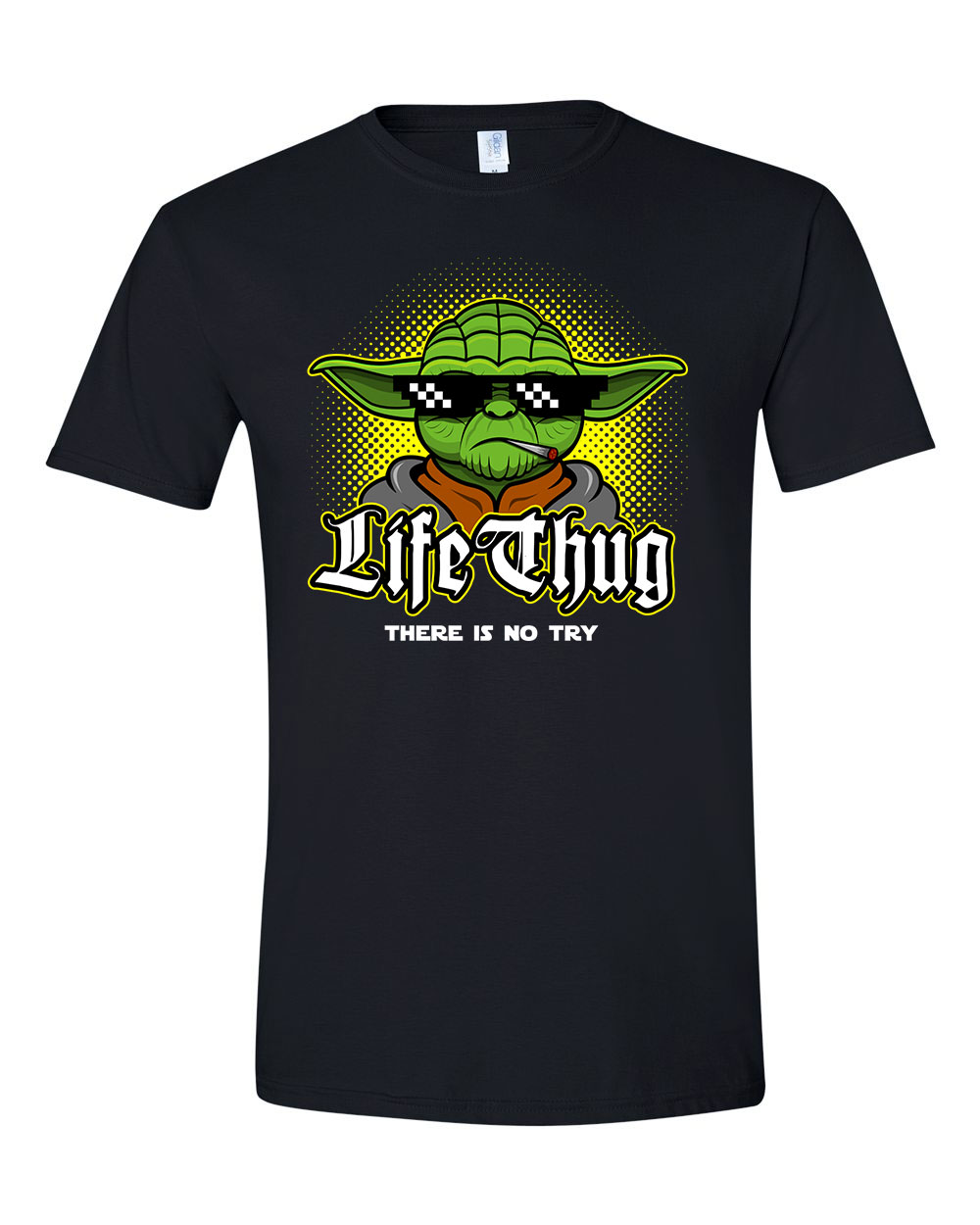 yoda humor thug life try Fekete Férfi Póló