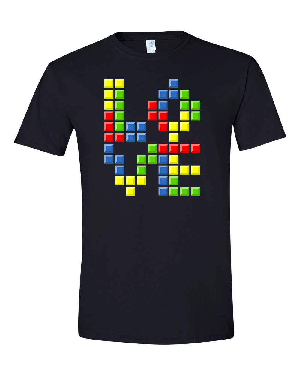 love tetris tetrisz Fekete Férfi Póló