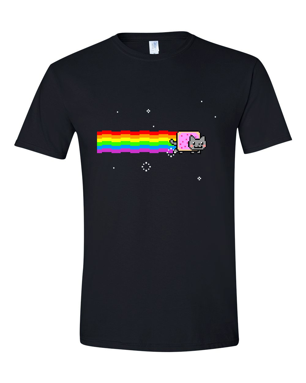 nyam cat macska Fekete Férfi Póló