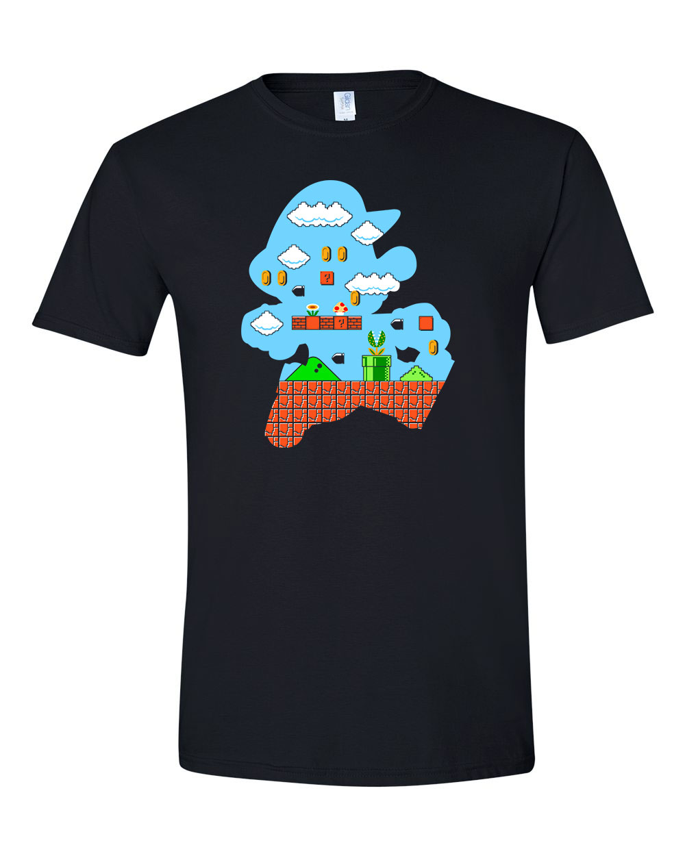 Super Mario Fekete Férfi Póló