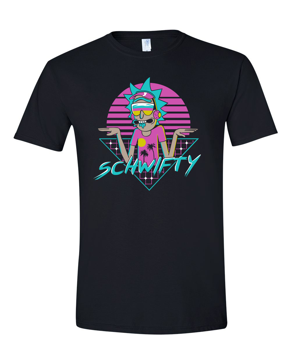 schwifty rick és morty Fekete Férfi Póló