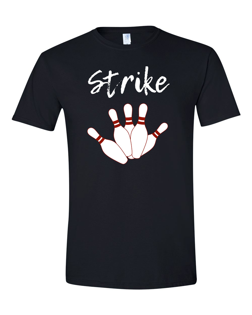 bowling strike Fekete Férfi Póló