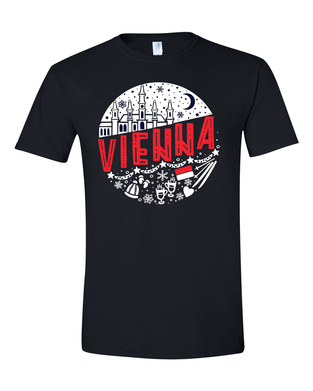 Vienna Austria ausztria bécs karácsony karácsonyos Fekete Férfi Póló