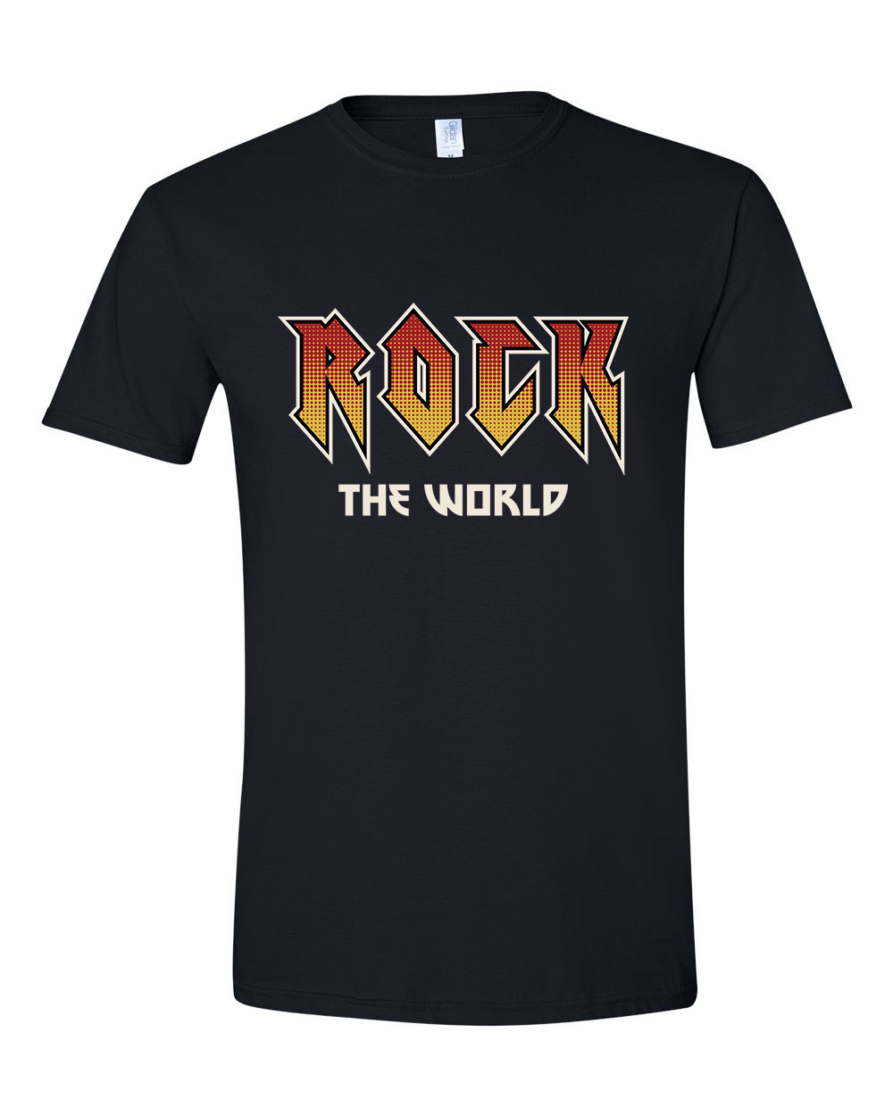 rock the world Fekete Férfi Póló