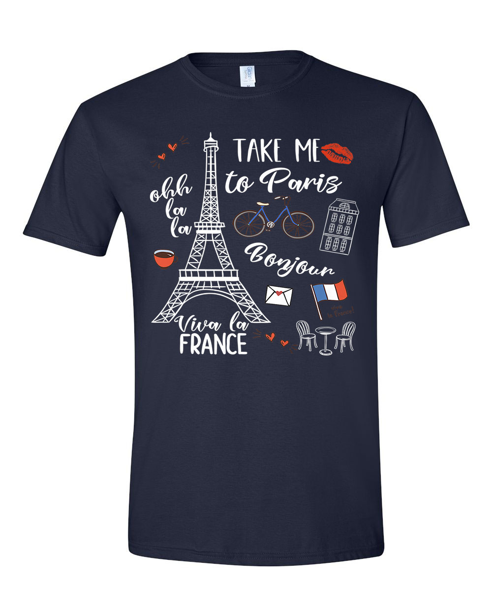 párizs paris eiffel torony paris Sötétkék Férfi Póló