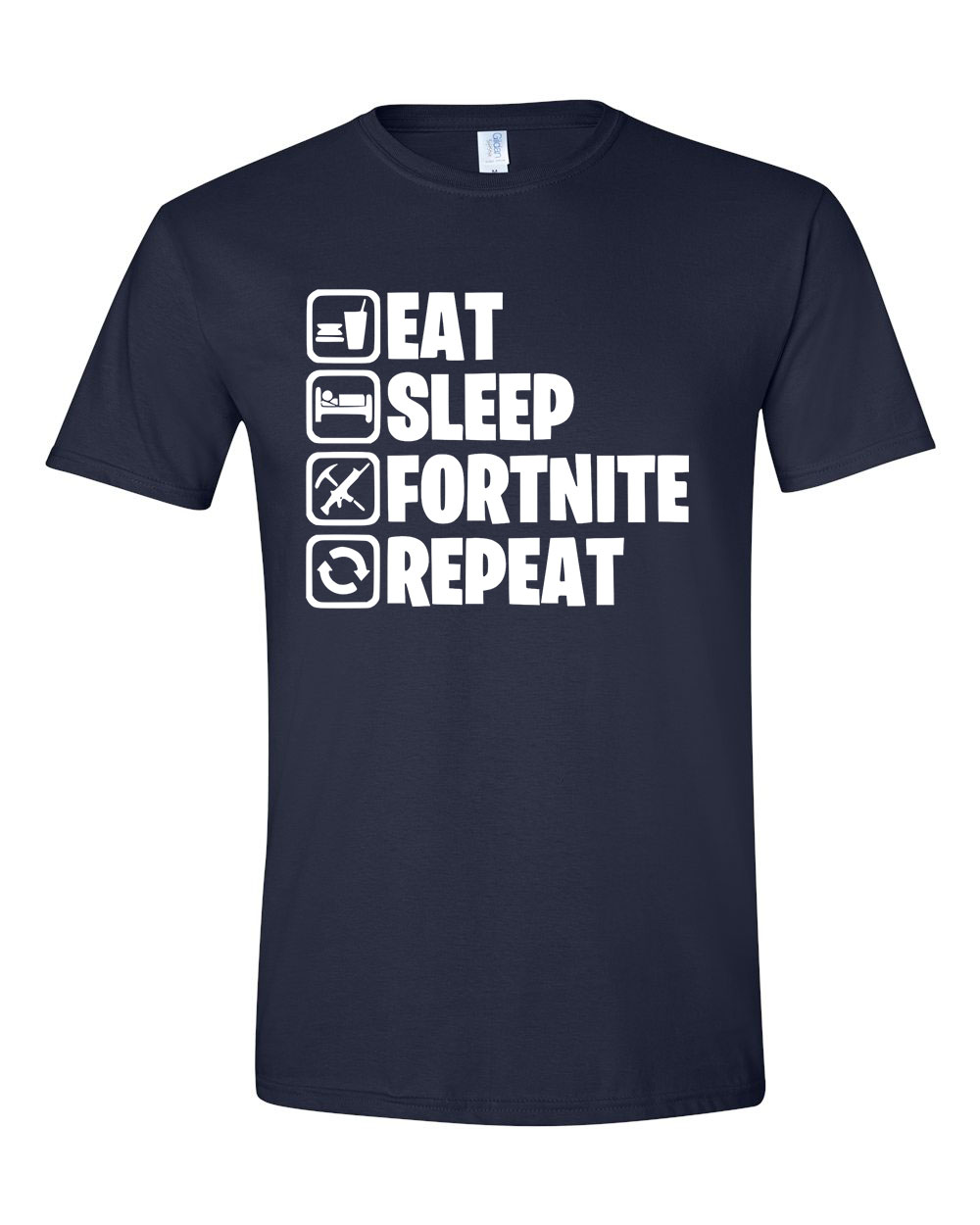 eat sleep fortnite repeat Sötétkék Férfi Póló