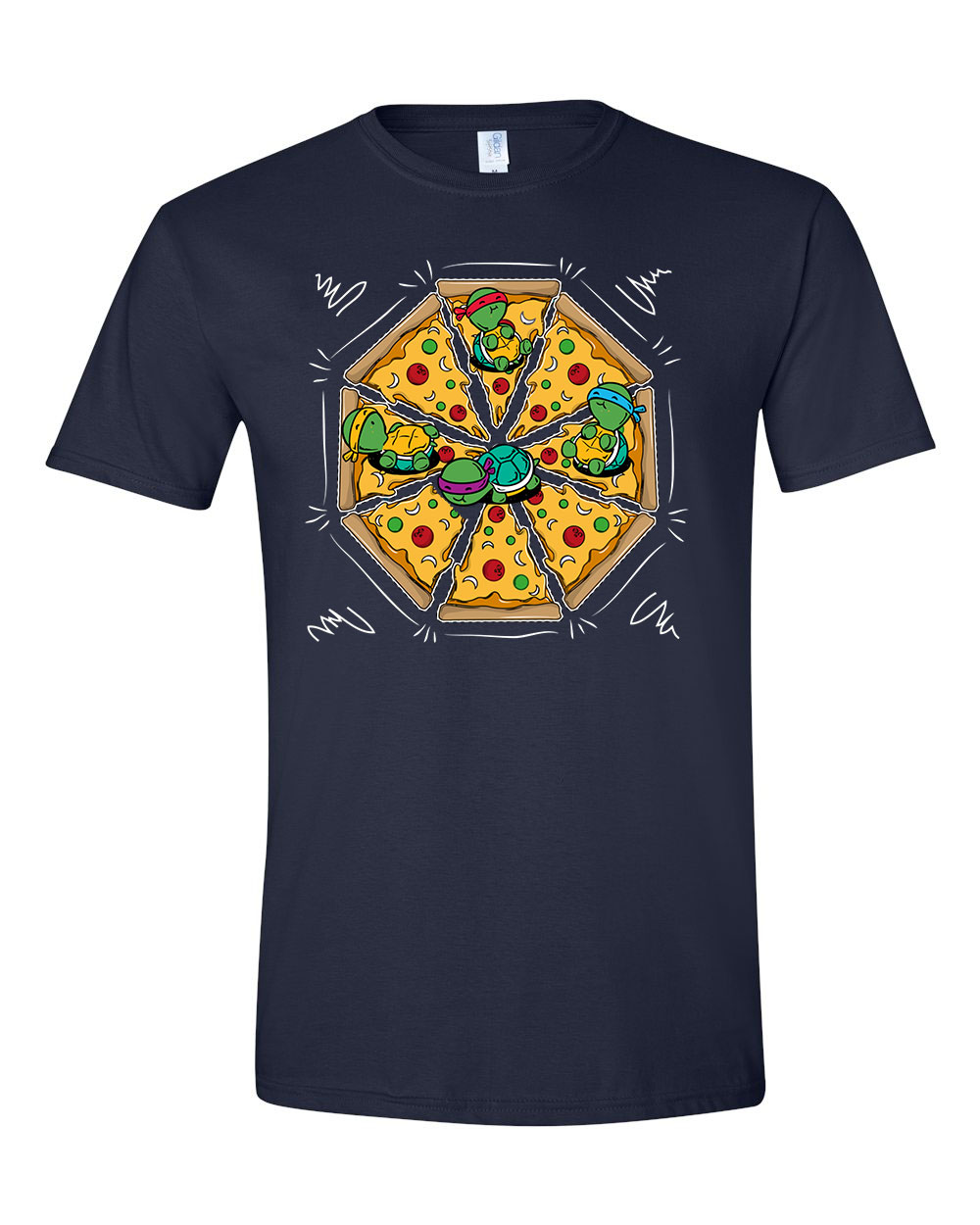 tini ninja teknőcök tmnt pizza Sötétkék Férfi Póló