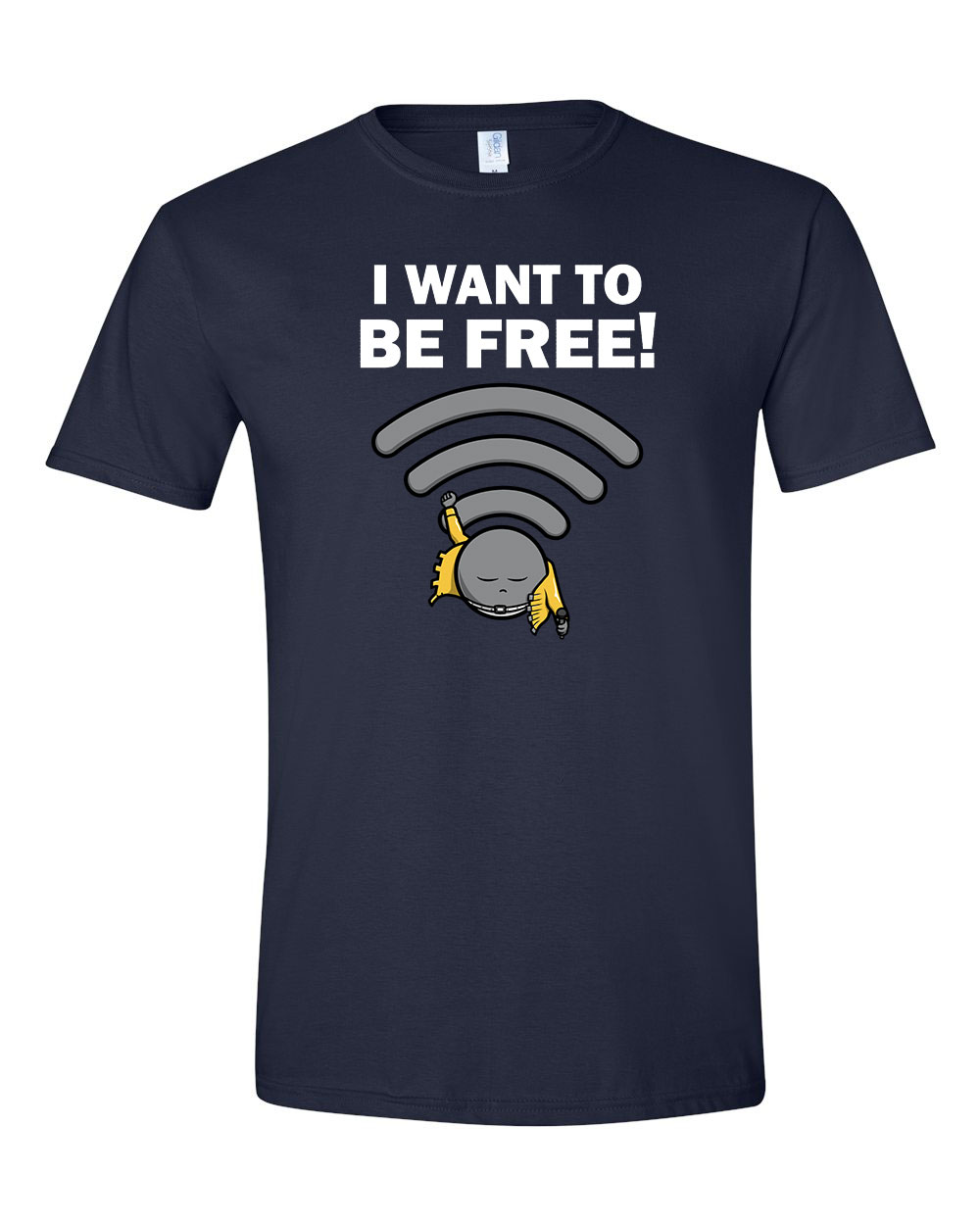 wifi humor freddie mercury Sötétkék Férfi Póló