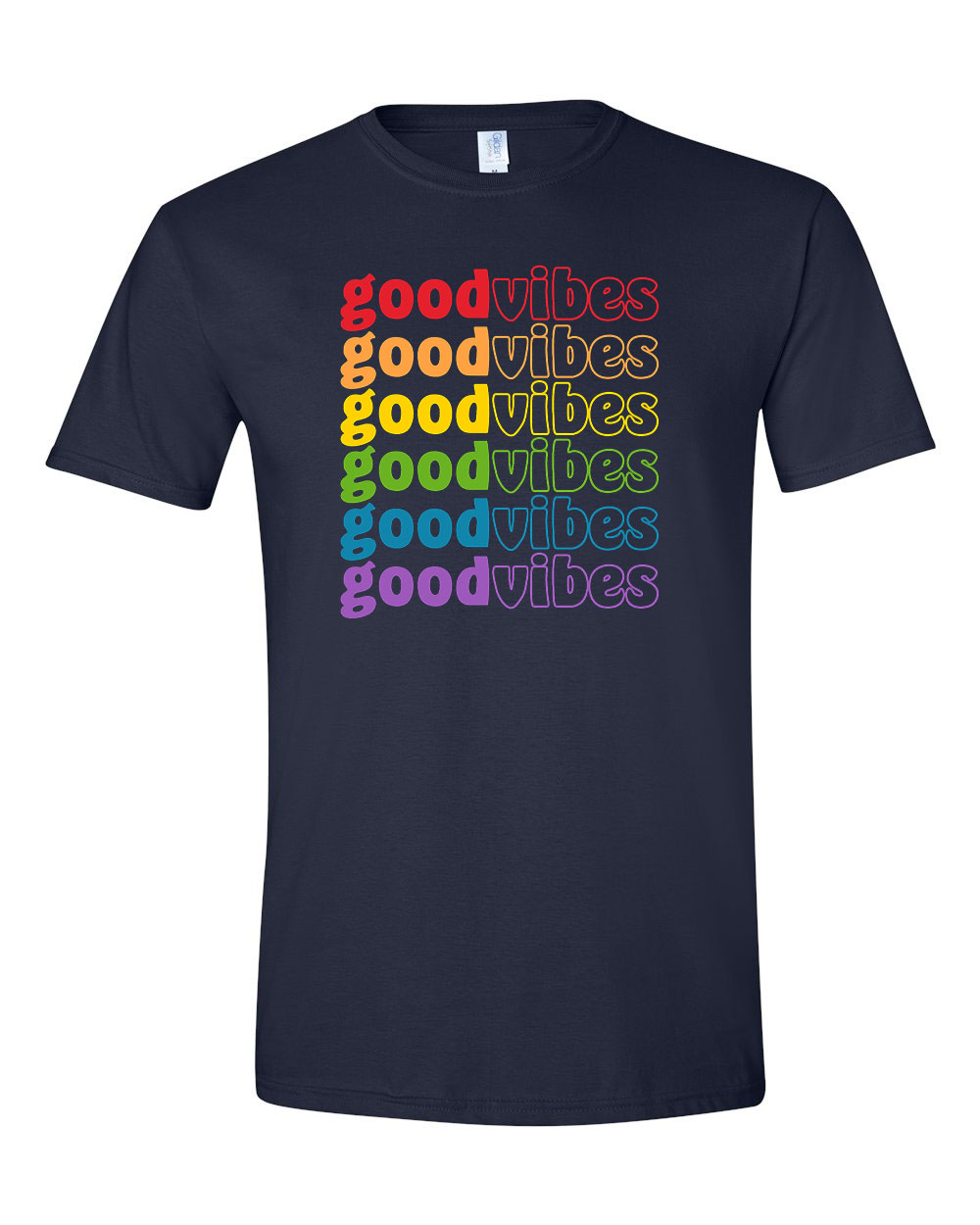 good vibes szivárvány Sötétkék Férfi Póló