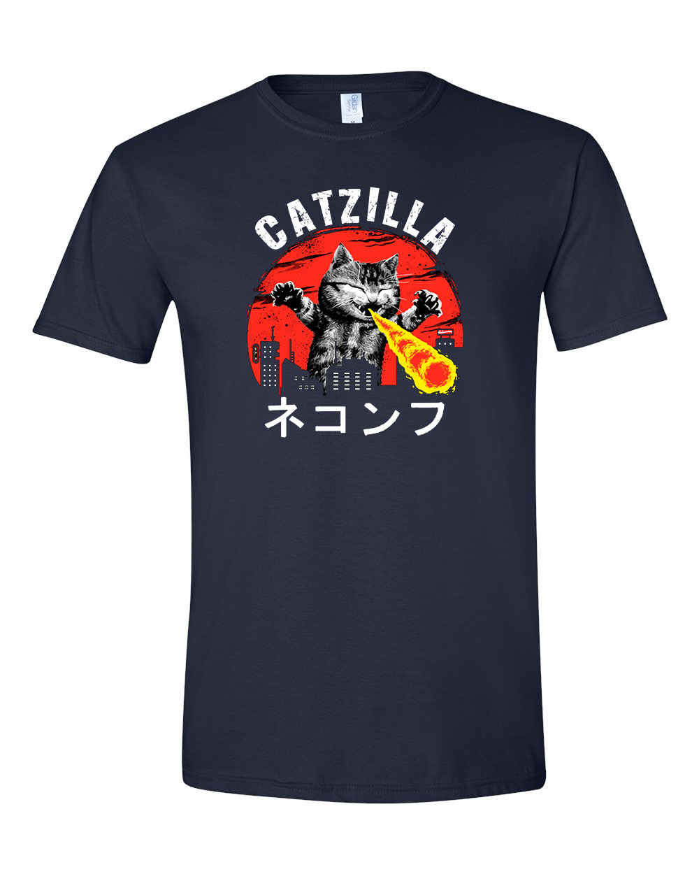catzilla macska macskás cica cicás Sötétkék Férfi Póló