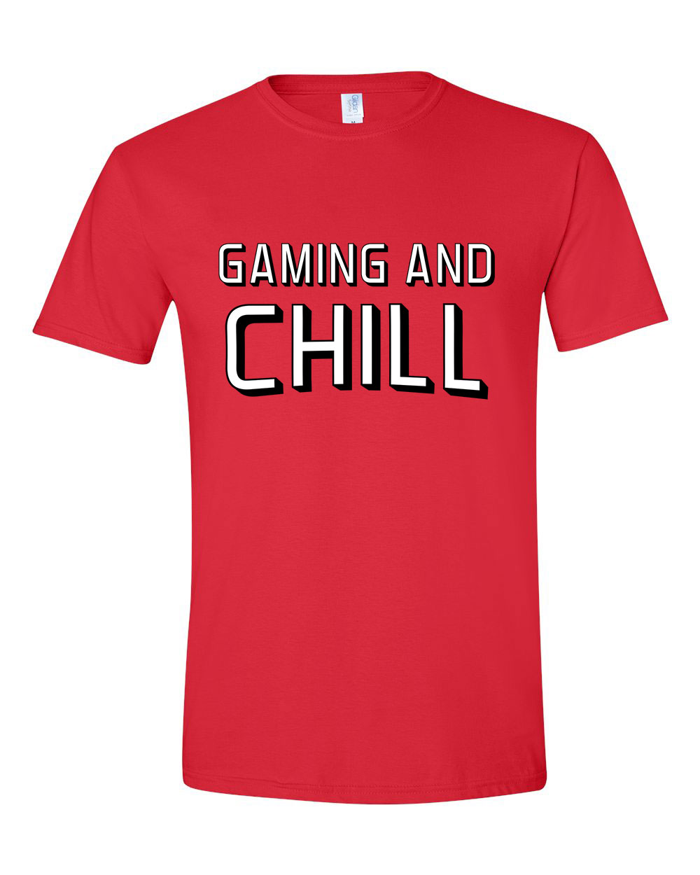 Gaming And Chill Gamer Piros Férfi Póló