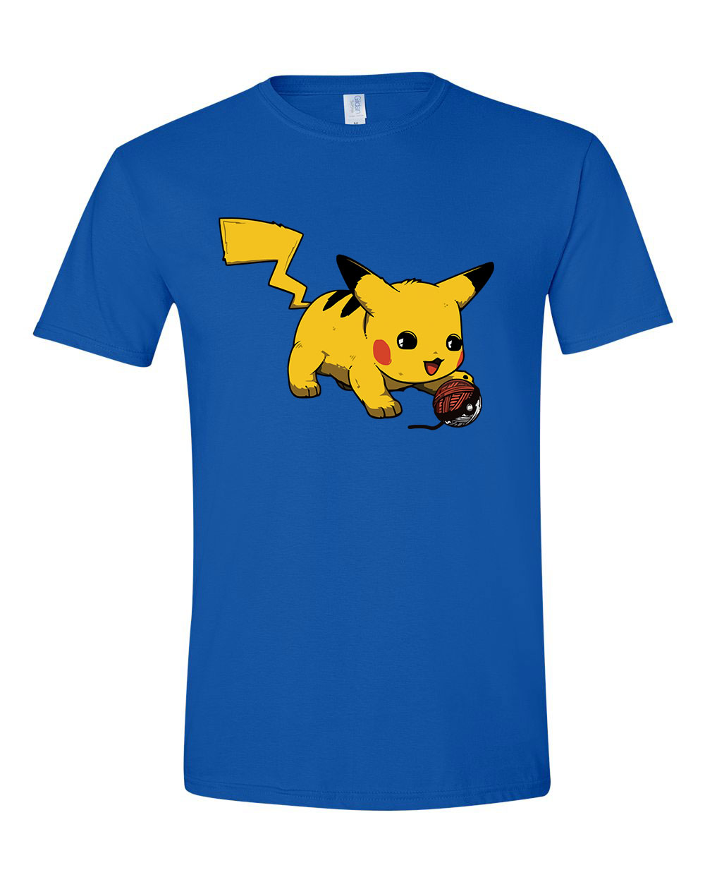 Pokemon Pikachu Macska Macskás Kék Férfi Póló