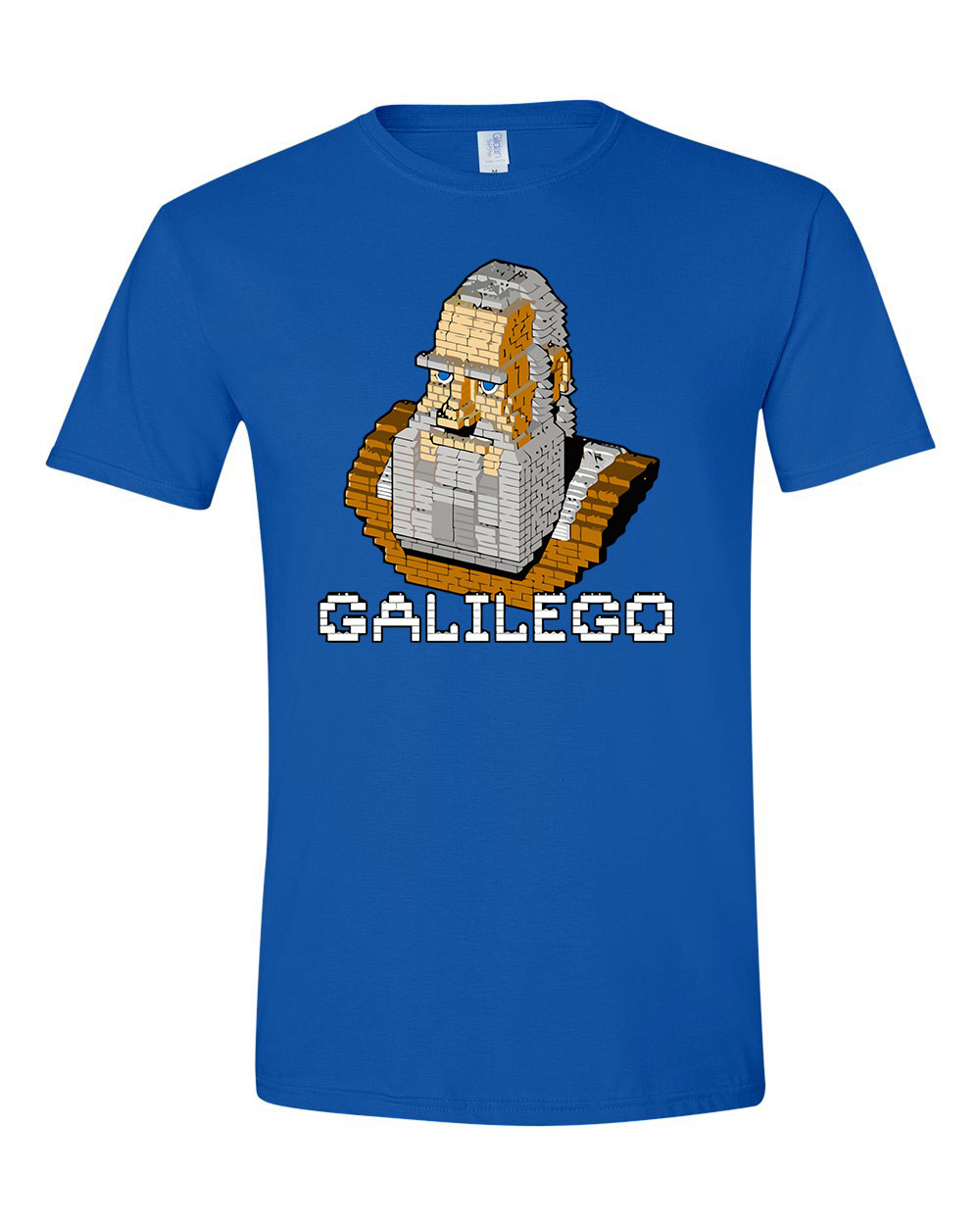 Humor Vicces Lego Galilei Kék Férfi Póló