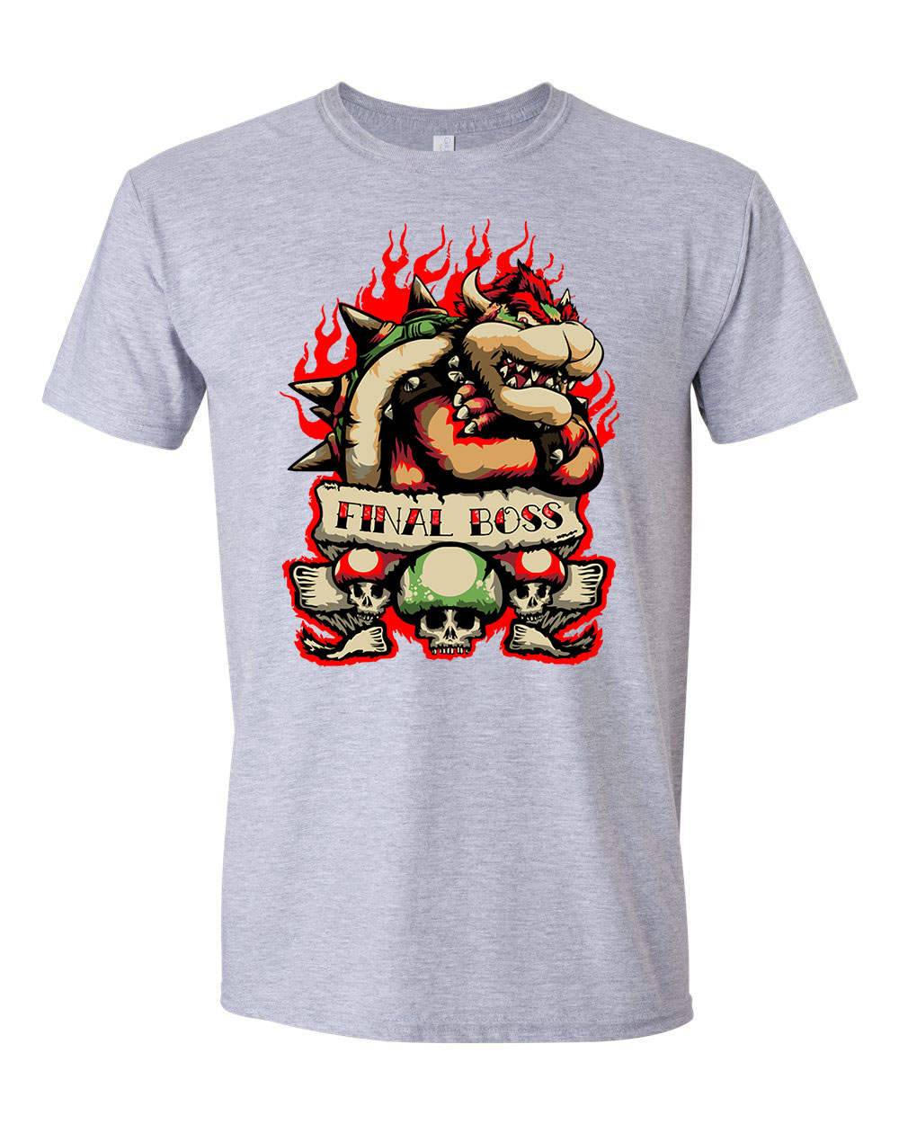 Final Boss mario bowser gamer Sportszürke Férfi Póló