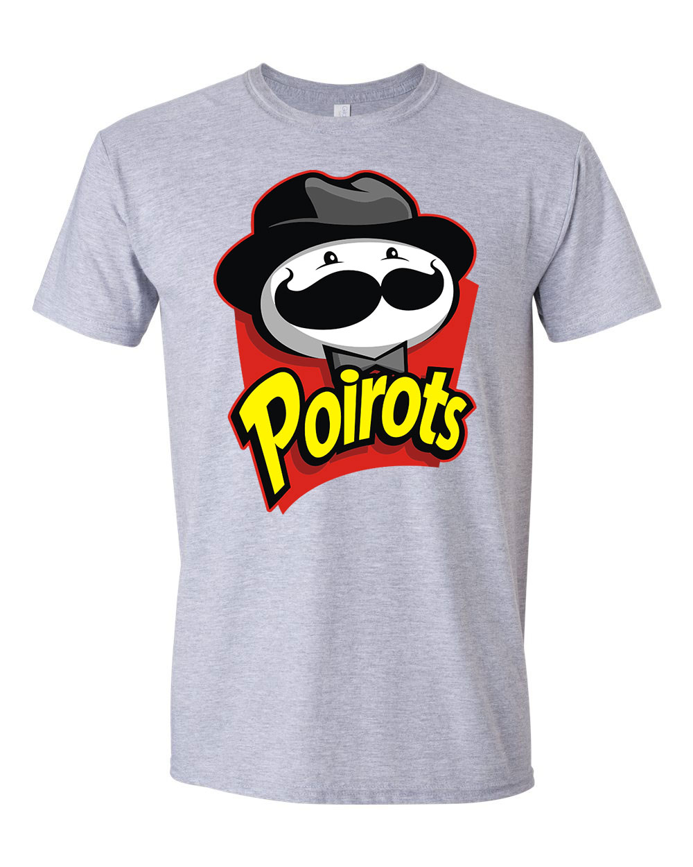pringles humor poirot Sportszürke Férfi Póló