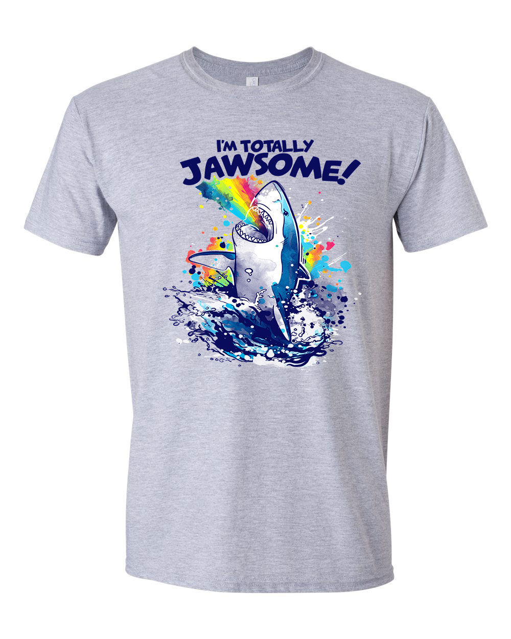 Jawsome cápa cápás Sportszürke Férfi Póló