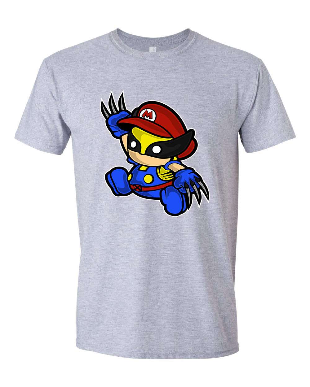 wolverine mario Sportszürke Férfi Póló