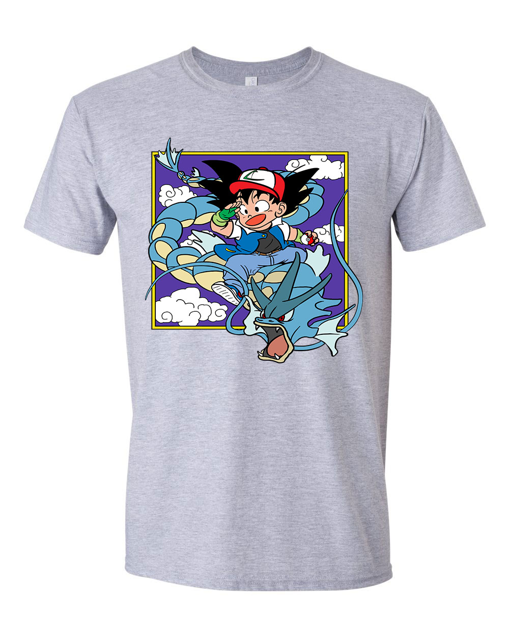 dragon ball gyarados son goku Sportszürke Férfi Póló