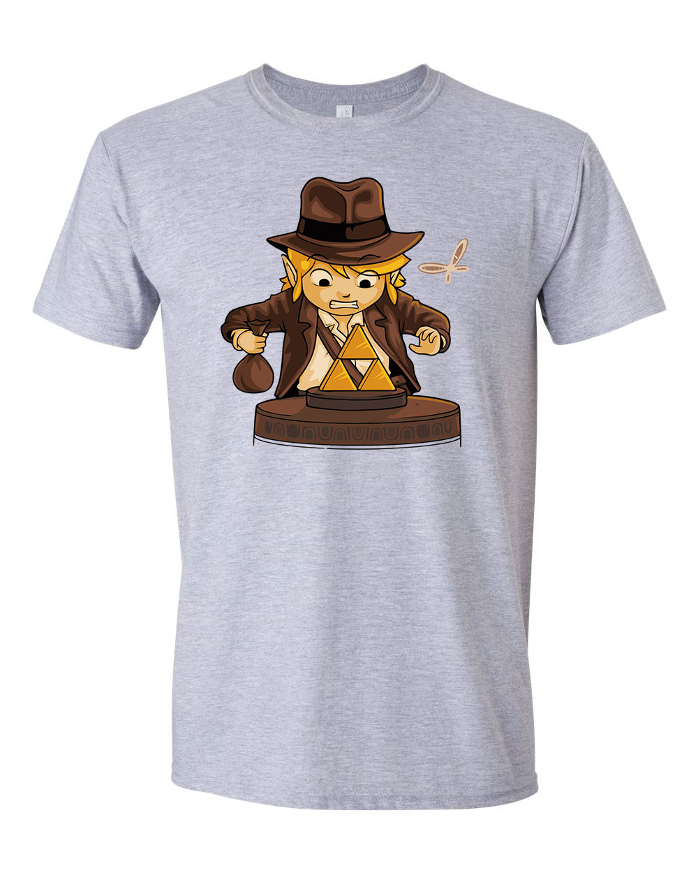 Link indiana jones gamer humor Sportszürke Férfi Póló