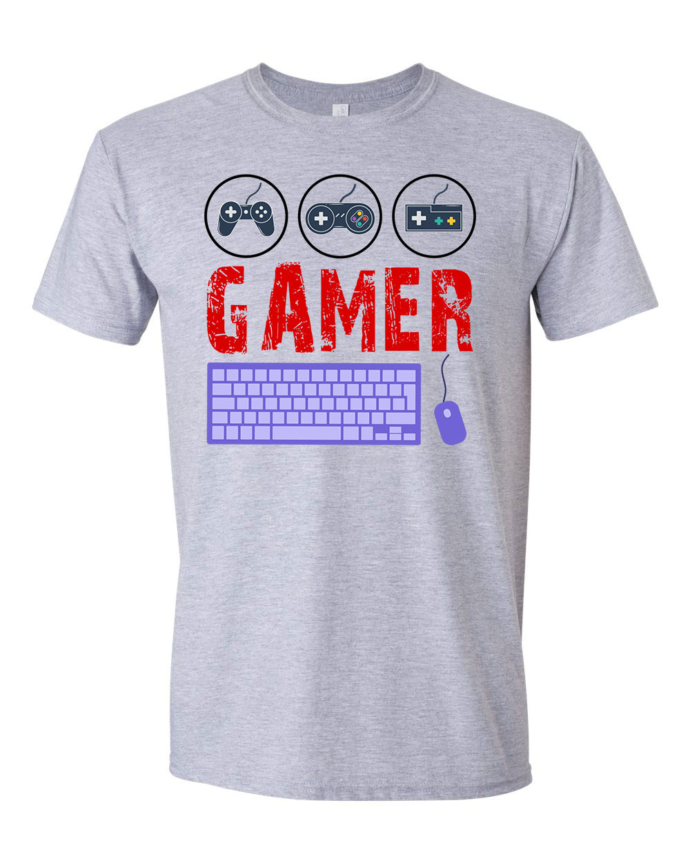 Gamer joystick Sportszürke Férfi Póló