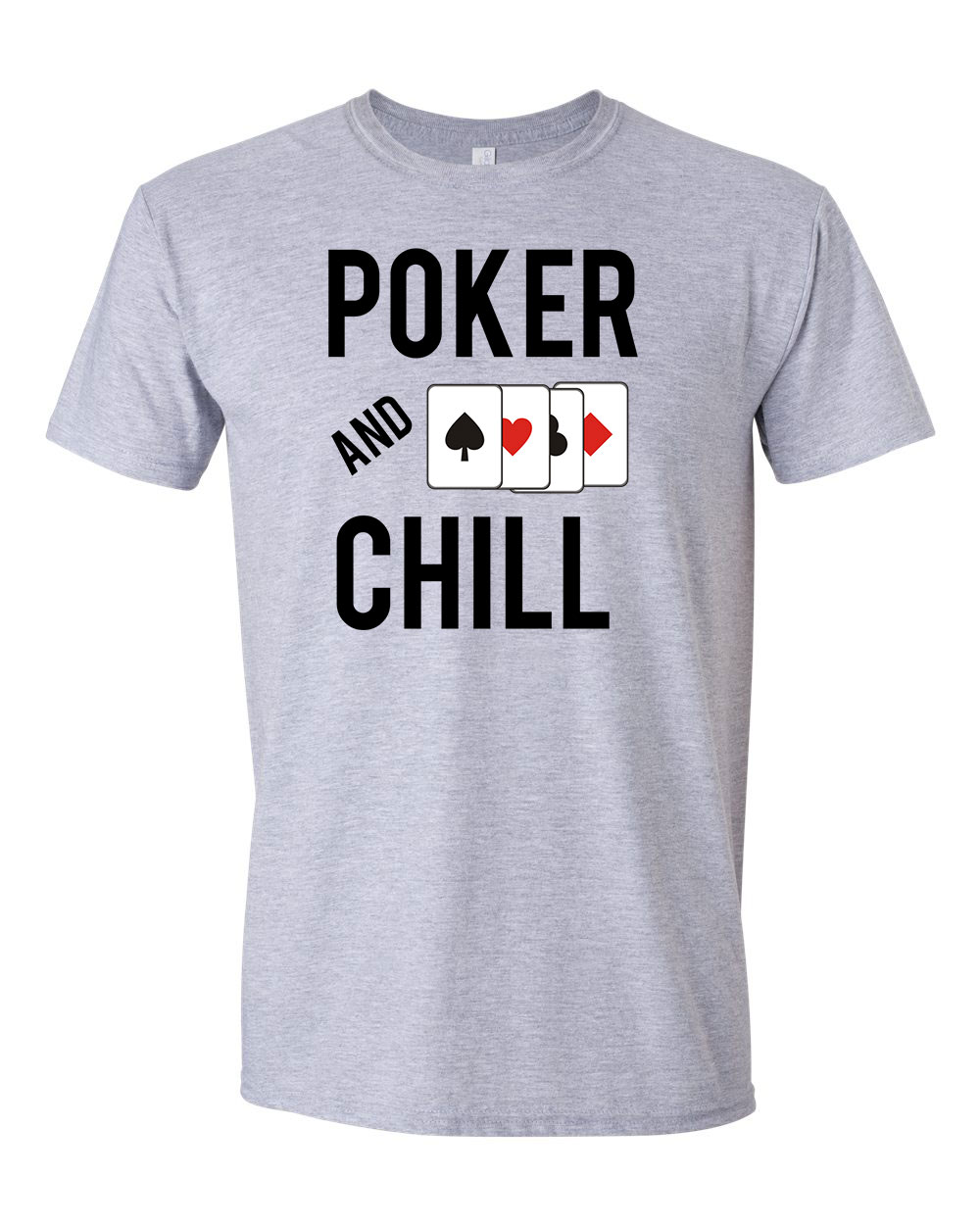 poker Sportszürke Férfi Póló