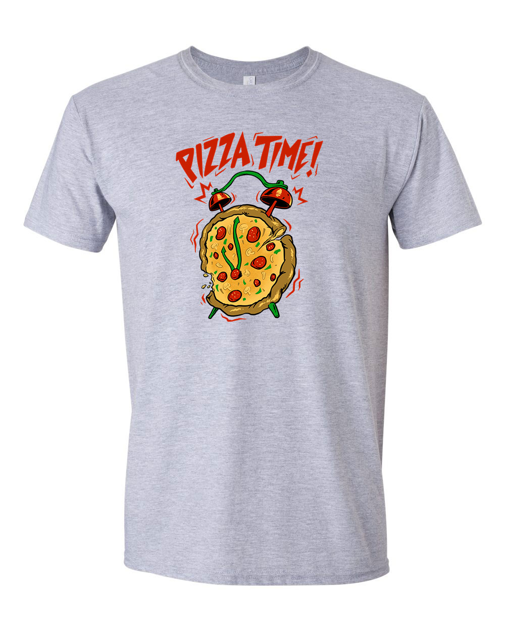 pizza time  Sportszürke Férfi Póló