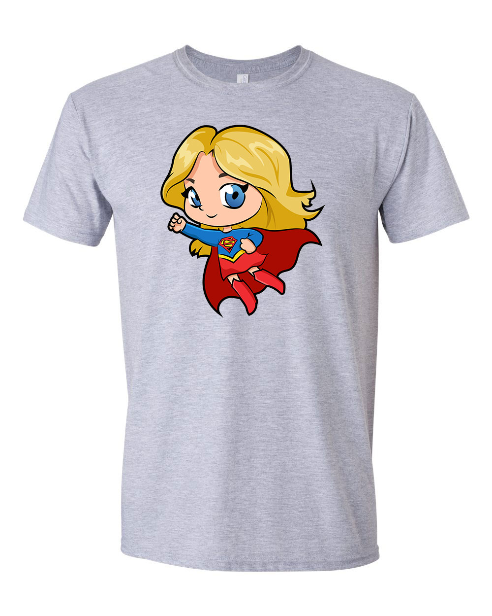 Chibi Supergirl Sportszürke Férfi Póló