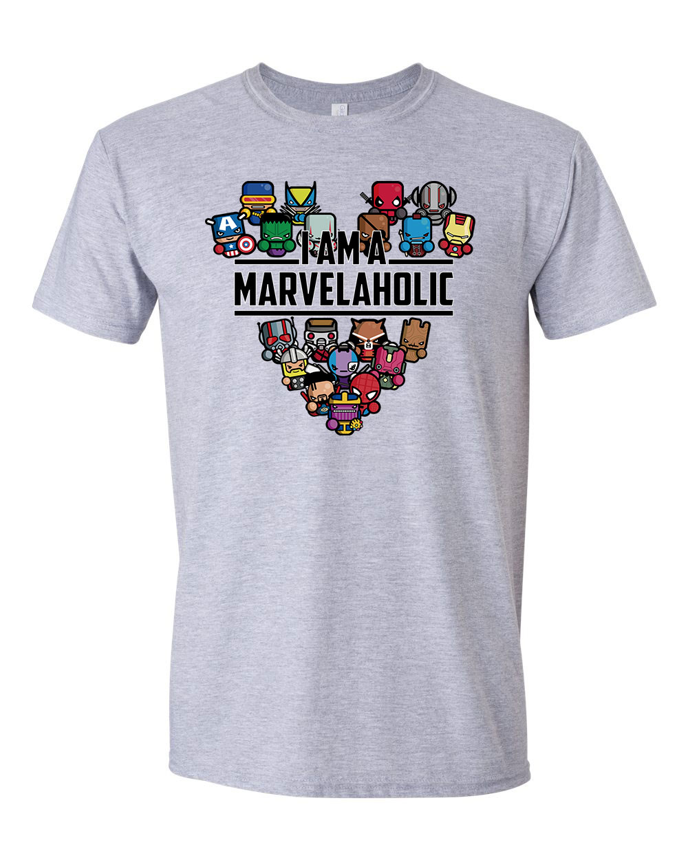 marvel avengers bosszállók pókember hulk thir vasember groot rocket raccoon galaxis őrzői Sportszürke Férfi Póló